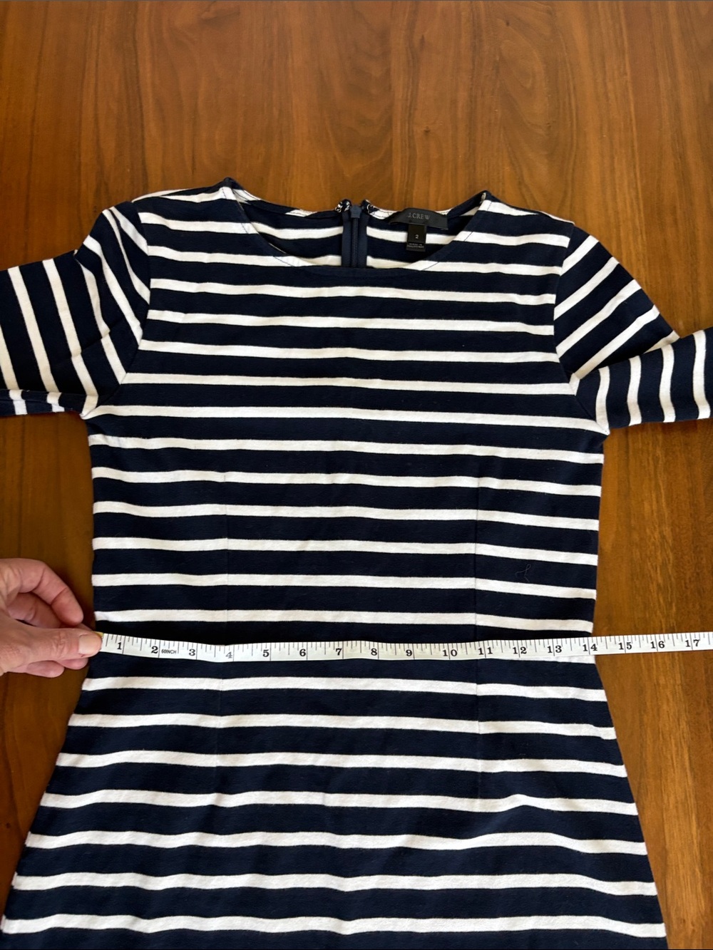 J. Crew Long Sleeve Striped Sheath Midi Dress Women’s Size 2 - Picture 7 of 8